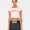 Kenzo Words’ Cropped T-Shirt in Cotton