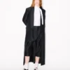 Tailored Cropped Pleated Pants in Virgin Wool and Silk