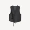 Kimono Vest in Virgin Wool and Silk