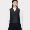 Kimono Vest in Virgin Wool and Silk