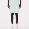 Lace Straight Short in Stone Bleach Chambray