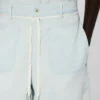 Lace Straight Short in Stone Bleach Chambray