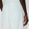 Lace Straight Short in Stone Bleach Chambray