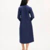 Long Sleeve Midi Dress in Light Cotton Poplin