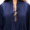 Long Sleeve Midi Dress in Light Cotton Poplin