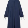 Long Sleeve Midi Dress in Light Cotton Poplin