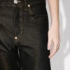Low-Waist Boyfriend Jeans in Lurex Japanese Denim