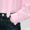 Oversized Bow Shirt in Mixed Silk