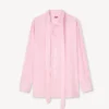Oversized Bow Shirt in Mixed Silk