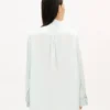 Oversized Bow Shirt in Stone Bleach Chambray