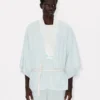 Oversized Kimono Shirt in Stone Bleach Chambray