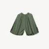 Oversized Pleated Blouse in Cotton Poplin