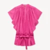 Oversized Pleated Dress in Silk Floss