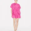 Oversized Pleated Dress in Silk Floss