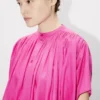 Oversized Pleated Dress in Silk Floss