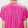 Oversized Pleated Dress in Silk Floss