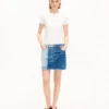 Patchwork Short Skirt in Japanese Denim