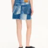 Patchwork Short Skirt in Japanese Denim