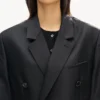 Peaked Lapel Blazer in Virgin Wool and Silk