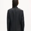 Peaked Lapel Blazer in Virgin Wool and Silk