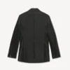 Peaked Lapel Blazer in Virgin Wool and Silk