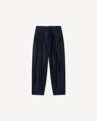 Pleated Pants in Virgin Wool Silk