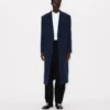 Shawl Lapel Tailored Coat in Virgin Wool