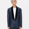 Shawl Lapel Tailored Jacket in Virgin Wool Slik