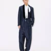 Shawl Lapel Tailored Jacket in Virgin Wool Slik