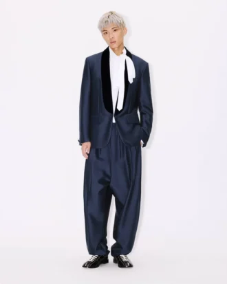 Pleated Pants in Virgin Wool Silk