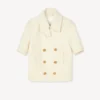Short Balloon Sleeves Peacoat in Virgin Wool