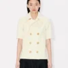 Short Balloon Sleeves Peacoat in Virgin Wool