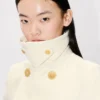 Short Balloon Sleeves Peacoat in Virgin Wool