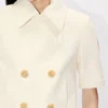 Short Balloon Sleeves Peacoat in Virgin Wool