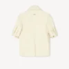Short Balloon Sleeves Peacoat in Virgin Wool