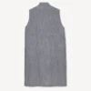 Short Dress in Washed Mixed Linen Denim