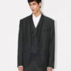 Single Breasted Tailored Kimono Blazer in Virgin Wool