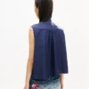 Sleeveless Top in Cotton Poplin