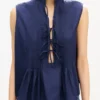 Sleeveless Top in Cotton Poplin