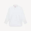 Stand Collar Oversized Shirt in Cotton Poplin