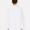 Stand Collar Oversized Shirt in Cotton Poplin