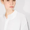 Stand Collar Oversized Shirt in Cotton Poplin