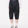 Tailored Cropped Pleated Pants in Virgin Wool and Silk