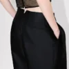 Tailored Plaited Pants in Virgin Wool and Silk
