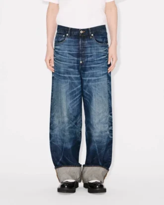 Turn up Wide Fit Jeans in Japanese Denim